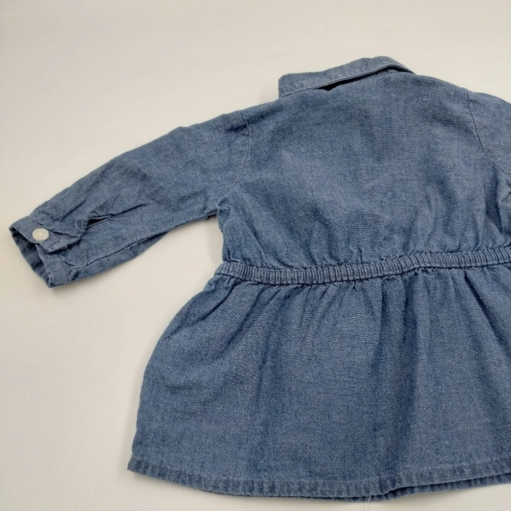 Carter's size 3 months baby chambray collared dress with tiny heart